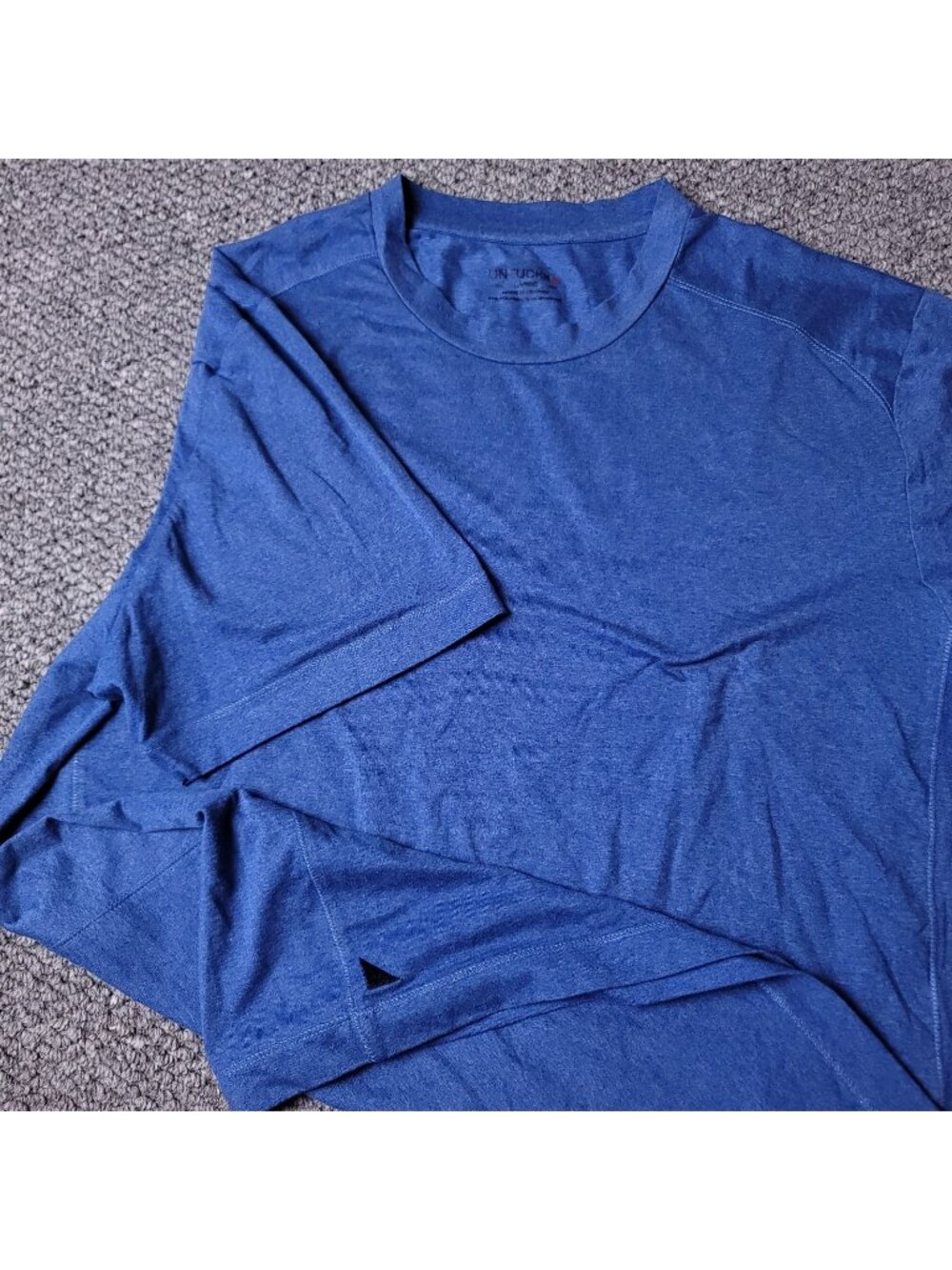 UNTUCKit Clarendon T Shirt Mens L Large Blue Crewneck Short Sleeve Polyester